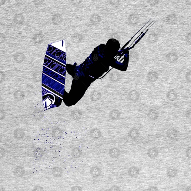 Kitesurfing Action Kite And Surf Illustration by taiche